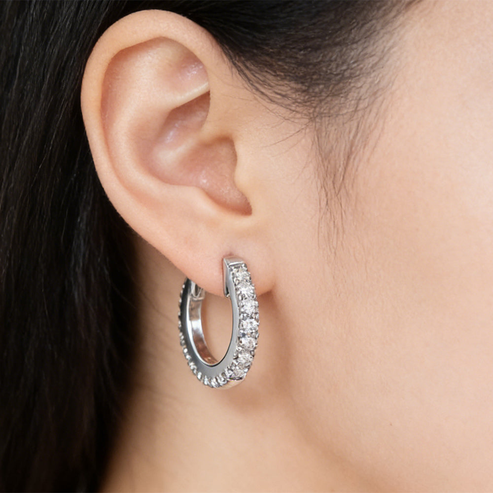 Minimalist Diamond Huggie Hoop Earrings 6312