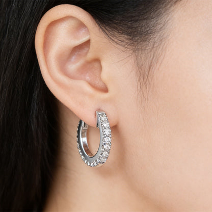 Minimalist Diamond Huggie Hoop Earrings 6312