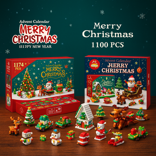 24 Grid DIY Building Block Christmas Calendar Box Countdown