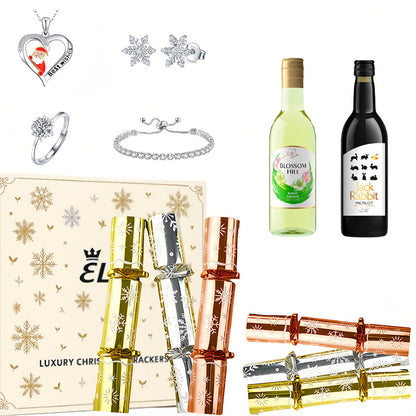 Luxury Wine & Moissanite Jewelry Christmas Crackers – 6pcs / 12pcs Set