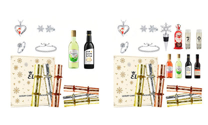 Luxury Wine & Moissanite Jewelry Christmas Crackers – 6pcs / 12pcs Set
