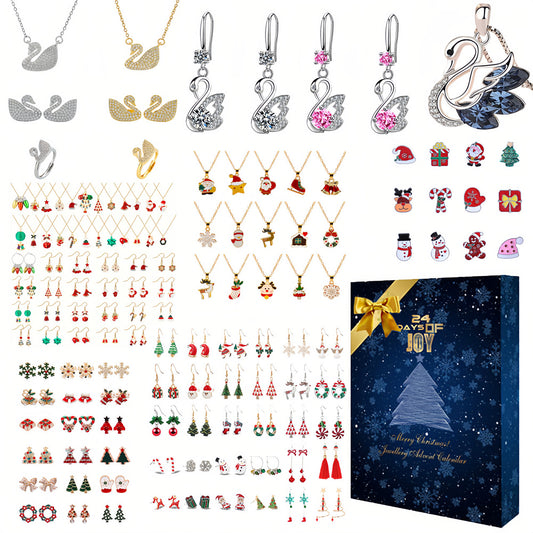 Premium Aurelis Crystal Elements Jewellery Advent 24 Days Calendar Women Fashion Bracelet Necklace Ring Earrings Countdown