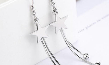 Five-pointed Star Medium And Long Tassel Earrings