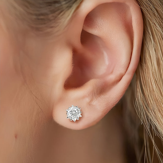 Women Moissanite Element Earrings 8599