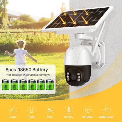 Solar Panel CCTV Smart Security Camera System Home Surveillance Outdoor