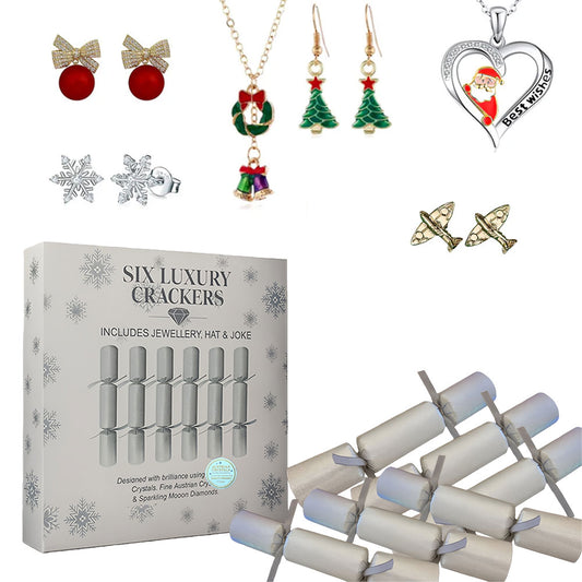 Christmas Jewelry Crackers 6pcs – Festive Surprise with Sparkling Accessories