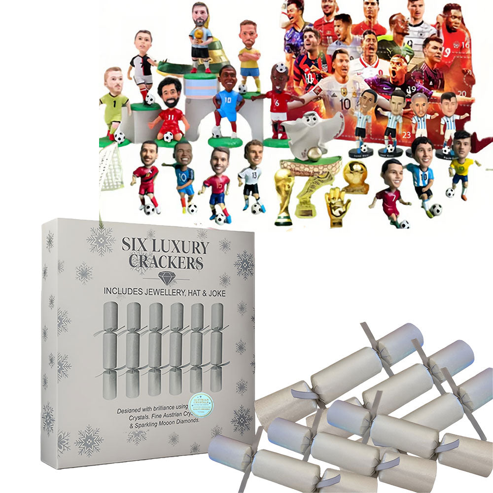 World Cup Football Stars Christmas Crackers – Fun Collectible Figurines & Party Surprise