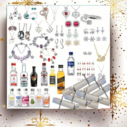 Luxury Christmas Crackers with Mini Spirits & Jewelry – Perfect Holiday/Party Gift Set