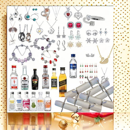 Luxury Christmas Crackers with Mini Spirits & Jewelry – Perfect Holiday/Party Gift Set