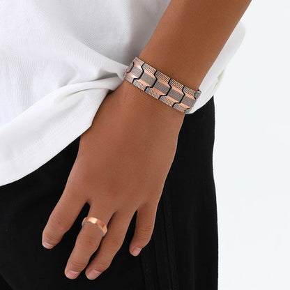 Vintage Red Copper Magnetic Bracelet - Triple-Row Detachable Strong Magnets Unisex Couple Bracelet