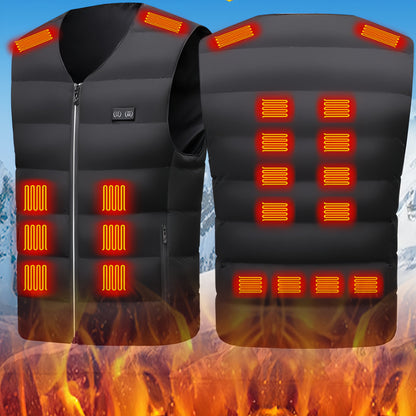 22-Zone Smart Heating Vest, USB-Powered Thermal Waistcoat for Men & Women, Outdoor Electric Warm Jacket for Cycling Fishing