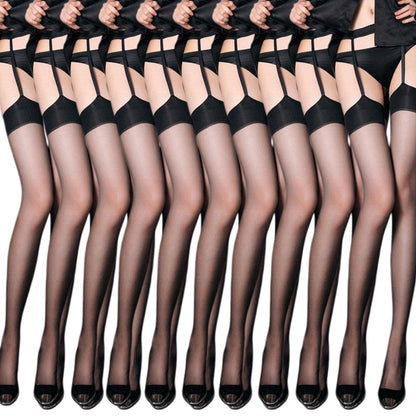 Invisible Garter Stay-Up Thigh High Stockings | Black