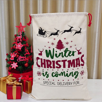 T-Christmas Gift Bag Double Drawstring Zipper Christmas Bag 50*70 cm 5383