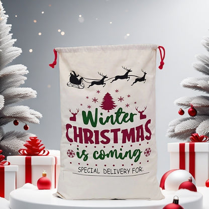 T-Christmas Gift Bag Double Drawstring Zipper Christmas Bag 50*70 cm 5383