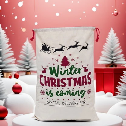 T-Christmas Gift Bag Double Drawstring Zipper Christmas Bag 50*70 cm 5383