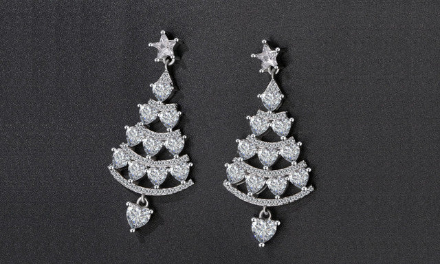 T-Christmas tree earrings women's high-end sense earrings temperament all-match thin face earrings 5438
