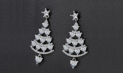 T-Christmas tree earrings women's high-end sense earrings temperament all-match thin face earrings 5438