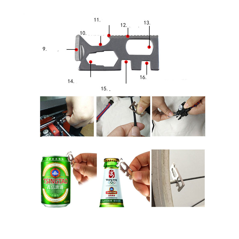 T-Survival 14 in 1 Multifunction Bracelet Random 1-2Pcs Small Wrench Multi-Function Tool 9662