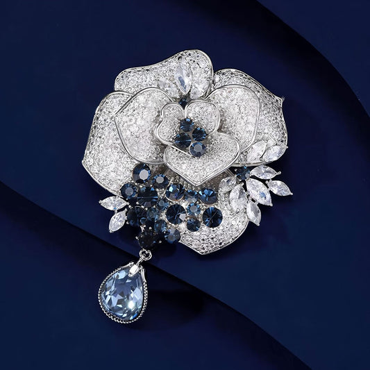 T-Luminous Crystal Rose Brooch 9770