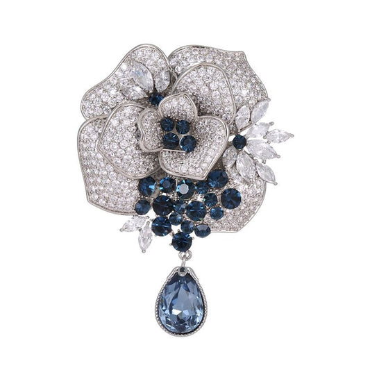 T-Luminous Crystal Rose Brooch 9770