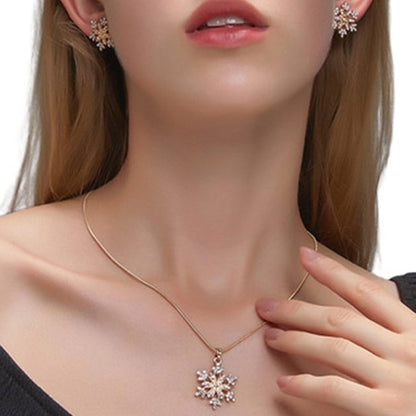 T-Gold Snowflake Necklace and Earring Set 5884