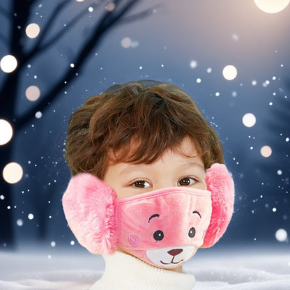 T-Kids Winter Warm Fluffy Mask And Plush Ear Muffs 3504