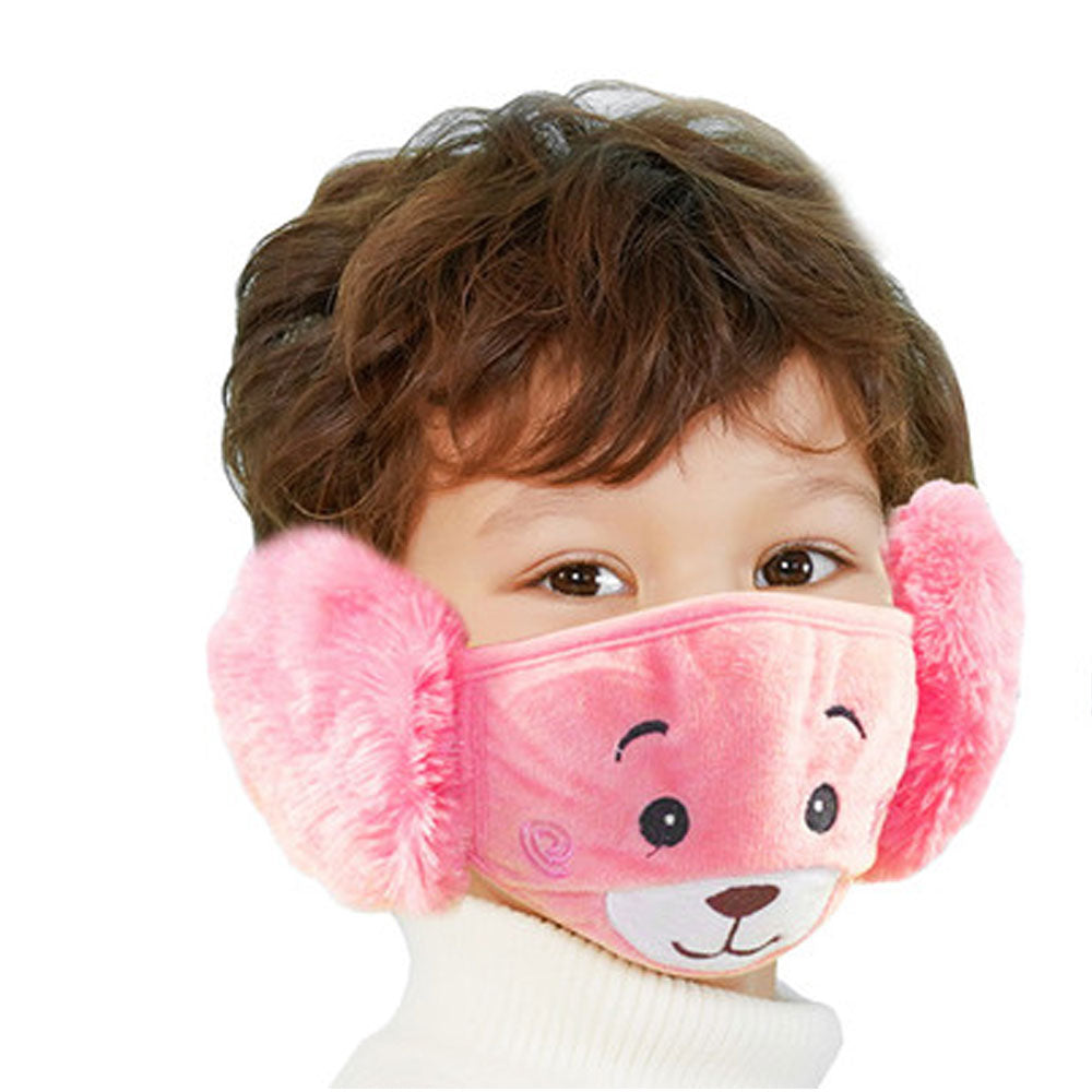 T-Kids Winter Warm Fluffy Mask And Plush Ear Muffs 3504