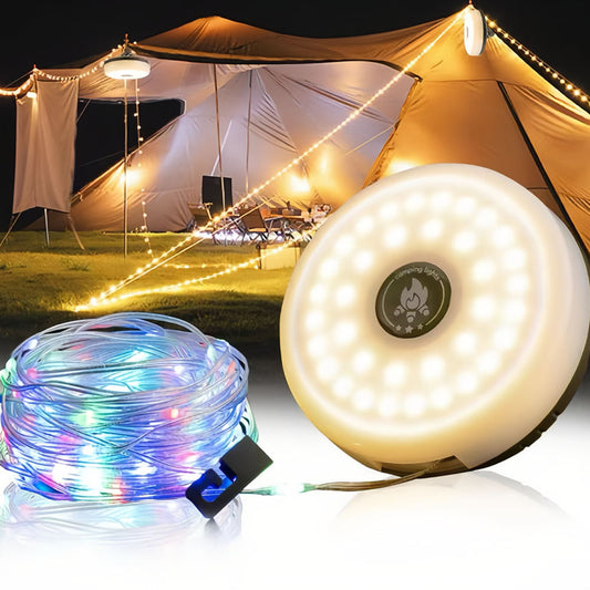 Rechargeable multi-stage adjustable tent camping atmosphere light string