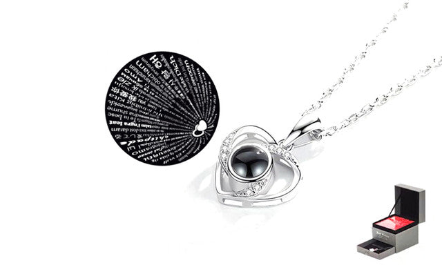 Love Message Heart Projection Necklace