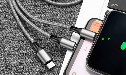 Nylon weaving 3in1 data/charging cable