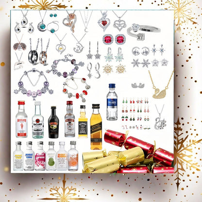 Luxury Christmas Crackers with Mini Spirits & Jewelry – Perfect Holiday/Party Gift Set