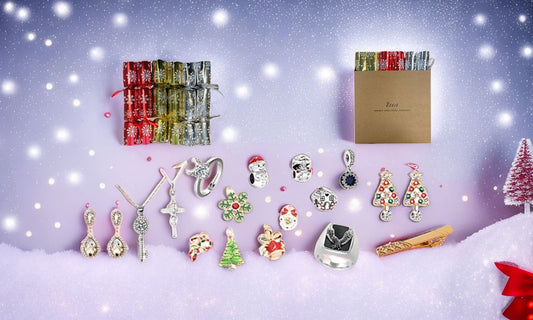 6 pack of Luxury Christmas Crackers with Jewelry Gifts for Him & Her