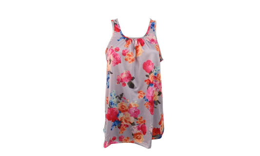 Women's Sleeveless Floral Print Tank Top – Casual Summer Loose Fit Vest Blouse 5087