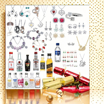 Luxury Christmas Crackers with Mini Spirits & Jewelry – Perfect Holiday/Party Gift Set