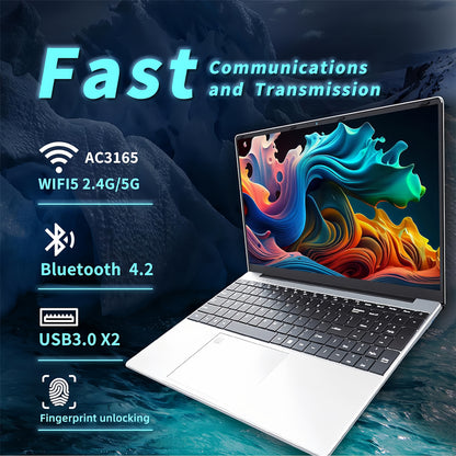 Touch Screen Pro Smart 15.6 inch Silver  Laptop Optional Office Software N95 CPU IPS Screen 16G+256/512GB