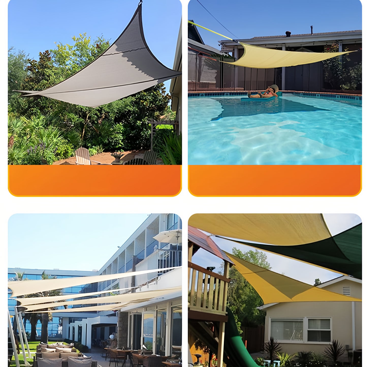 Triangle or Rectangle Colour Outdoor Garden Sun Shade Sail
