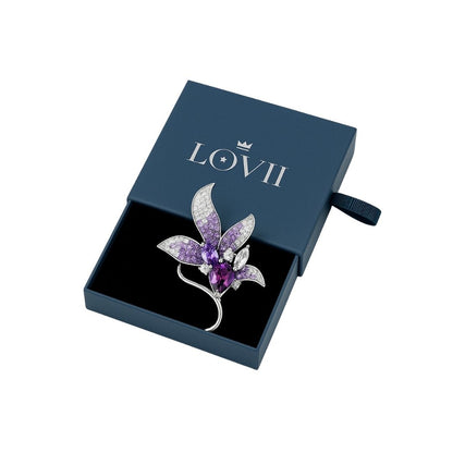 Amethyst Bloom Vintage Lily Brooch 9760