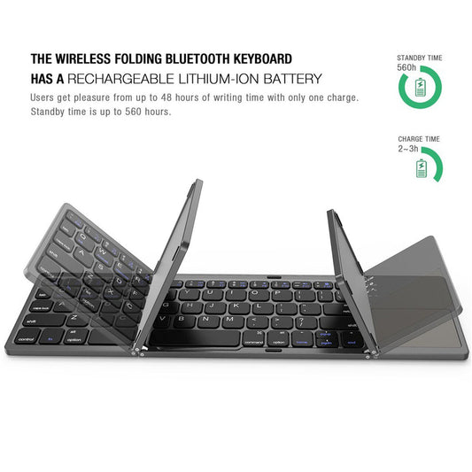 Bluetooth Keyboard with Touchpad for Windows, Android, IOS Mini Folding keyboard, Wireless