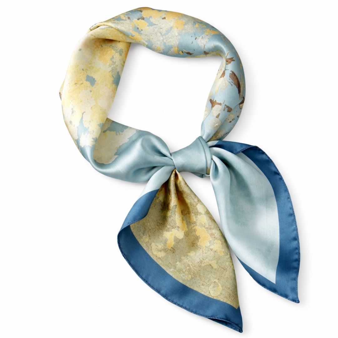 Golden Blossom Tree Silk-feel Scarf