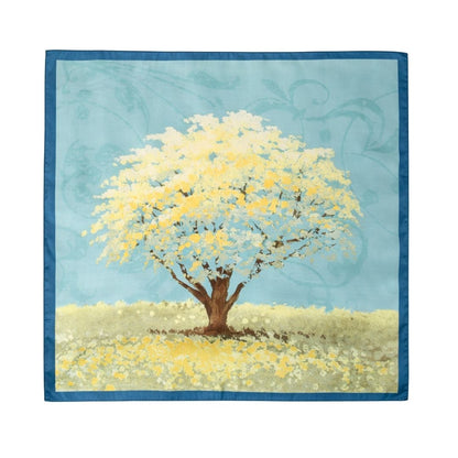 Golden Blossom Tree Silk-feel Scarf