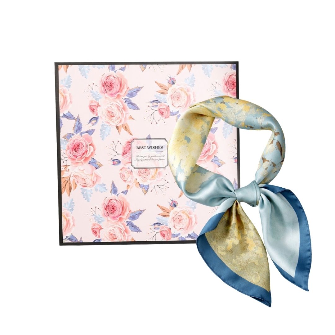 Golden Blossom Tree Silk-feel Scarf
