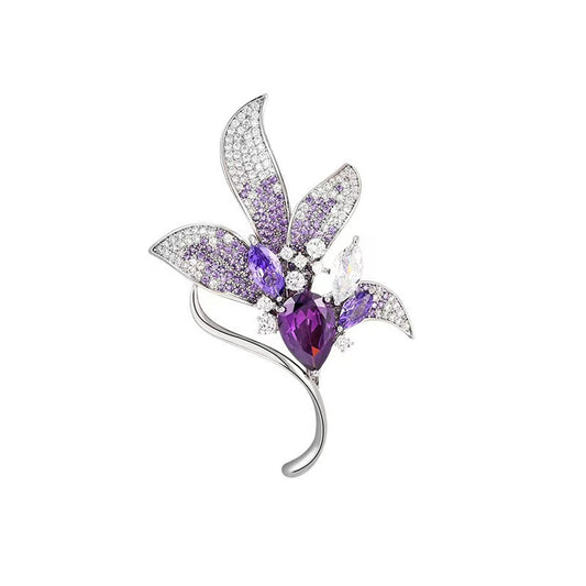 Amethyst Bloom Vintage Lily Brooch 9760