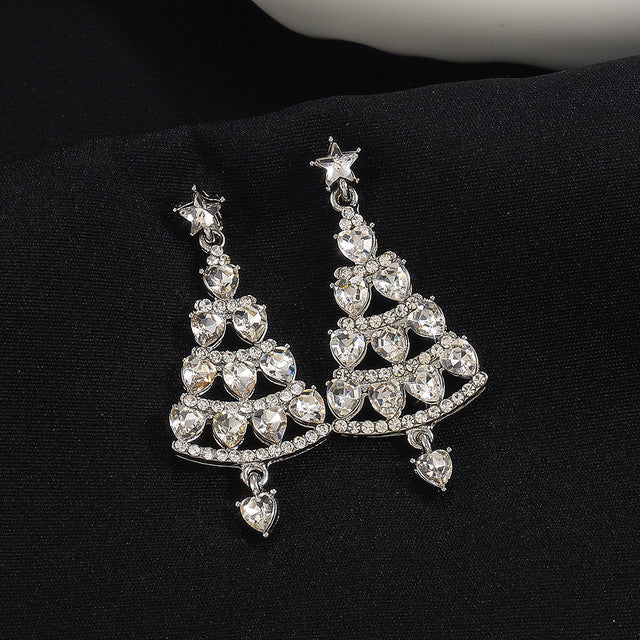T-Christmas tree earrings women's high-end sense earrings temperament all-match thin face earrings 5438