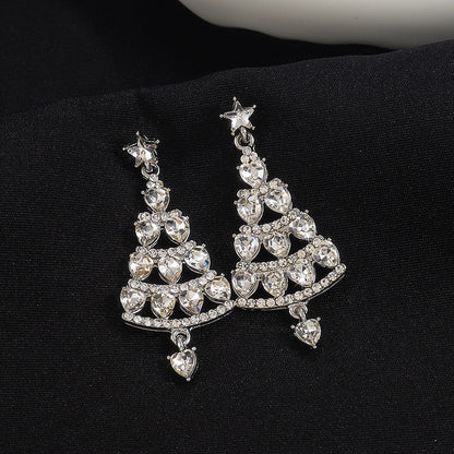 T-Christmas tree earrings women's high-end sense earrings temperament all-match thin face earrings 5438