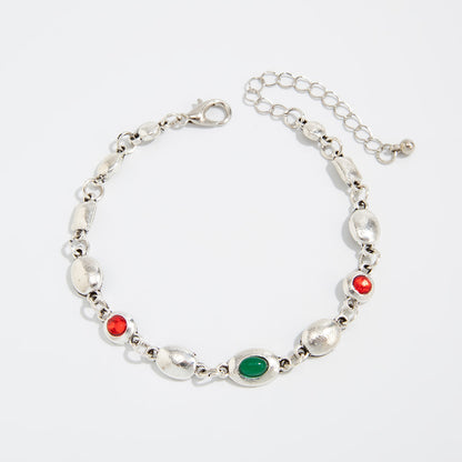 Color Gemstone Acrylic Necklace & Bracelet Set 9764