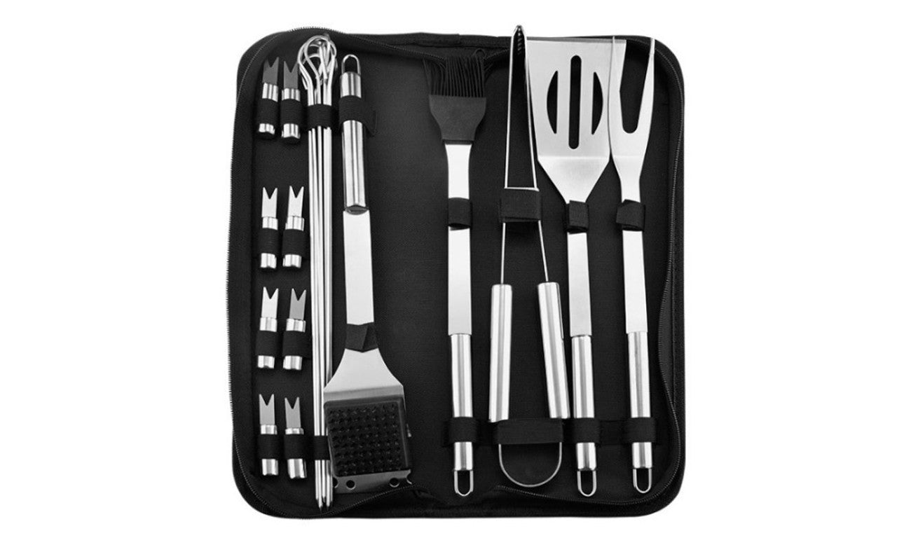 Outdoor stainless steel barbecue set, portable Oxford cloth bag