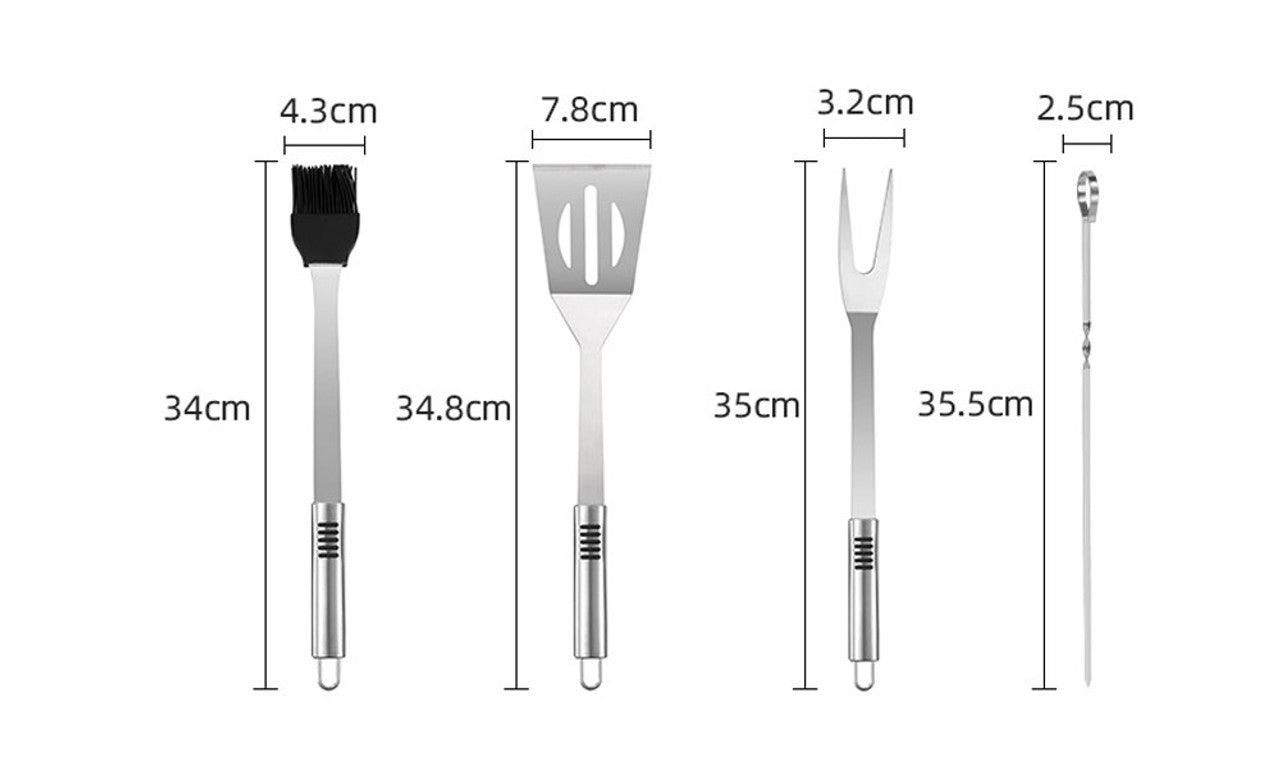 Outdoor stainless steel barbecue set, portable Oxford cloth bag