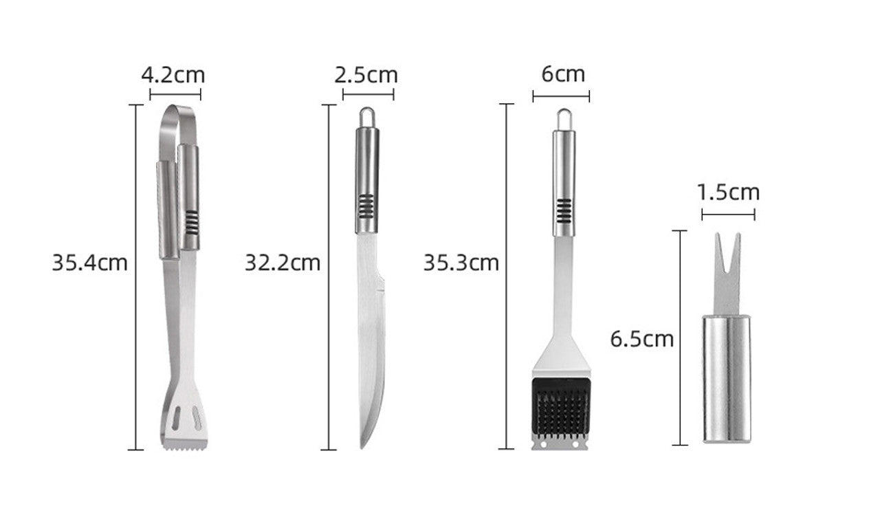 Outdoor stainless steel barbecue set, portable Oxford cloth bag