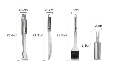 Outdoor stainless steel barbecue set, portable Oxford cloth bag