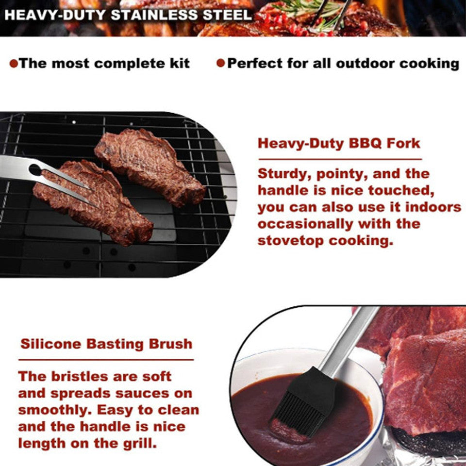 Outdoor stainless steel barbecue set, portable Oxford cloth bag